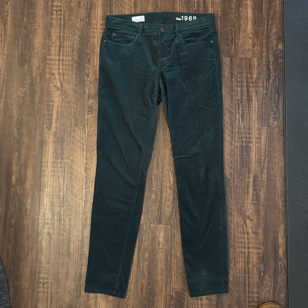 Women's Corduroy Skinny Pants - Dark Green